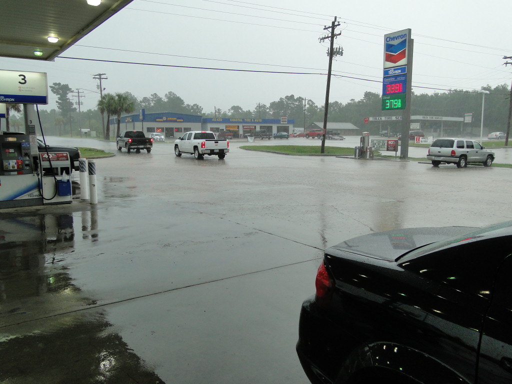 pic rain at gas station